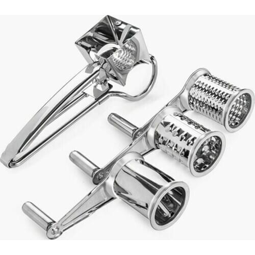 Rotary Cheese Grater Stainless Steel Shredder Cutter Grinder W/ 3pcs Drum Blades Cheese Tools Kitchen Cocina Gadget Chocolate