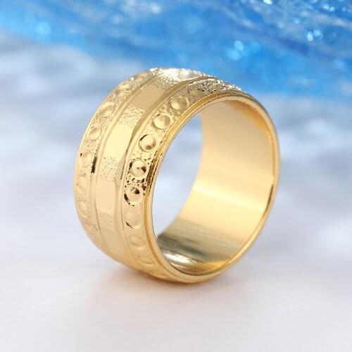 Women Rings Gold Plated Round Pattern Ring Designed for Ladies Simplicity Banquet Wedding Ring Give Girls Gifts Jewelry