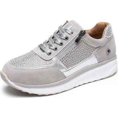 Flats Women Shoes Autumn 2021 New Sport Shoes High Quality Crystal Fashion Lace-up Platform Runninng Cozy Casual Travel Sneakers