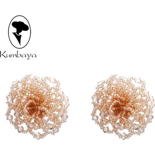 Free Shipping Crystal Flower Drop Earrings Dropping Women High-quality Crystal Jewelry Accessories Statements Handmade E18630