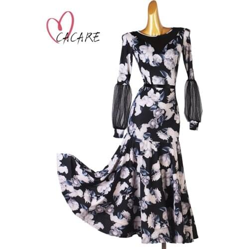Elegant Ballroom Dress Clothes Dance Competition Dresses Standard Tango Waltz Modern Stage Costume Women Flamenco D1106 Big Hem