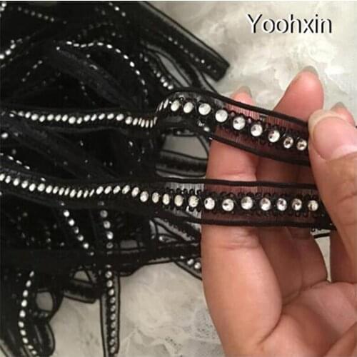 1.3cm Wide New Beads white black lace fabric trim ribbon collar DIY sewing applique Flowers embroidered 3D fringe wedding supply