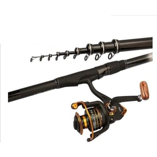 1pcs Portable Rotary Fishing 3.6M4.5M5.4M6.3M Fishing Rod Tough Carbon Fiber Telescopic Travel Sea Boat Rock Fishing Rod