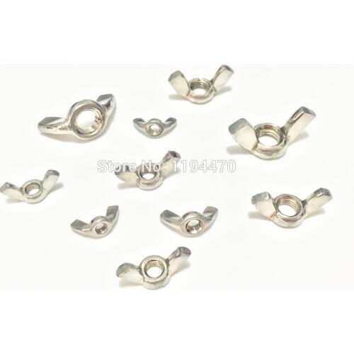 100pcs M6 Metric DIN315 Stainless Steel Wing Nut Butterfly Nut Hand Tighten Nut
