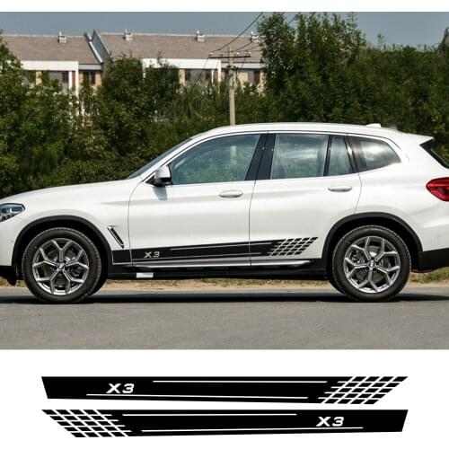 2Pcs Car Long Stripe Stickers Auto Vinyl Film Body Decal Styling Sport Automobiles Tuning For BMW X3 E83 F25 G01 Car Accessories