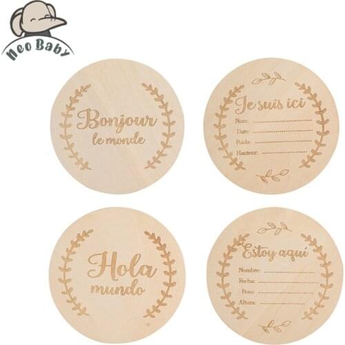 2pc Newborn Baby Footprints Toys Baby Printing Photographi Wooden Month Milestone Card Babies Accessories Fashion Toy for Babies