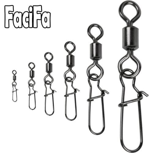 20pcs Bearing Swivel Fishing Connector Rolling Fishing Swivel Snap Stainless Steel Fishing Lure Hook Accessories Tackle