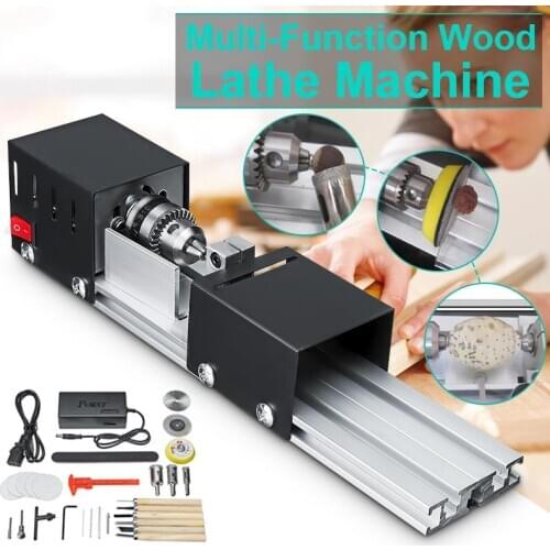 200W DC12-24V Mini Wood Lathe Machine Polisher DIY Woodworking Buddha Pearl Lathe Grinding Polishing Bead Wood Drill Rotary Tool