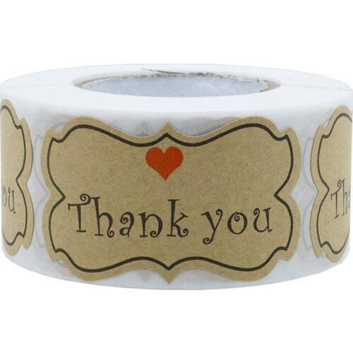 50-250pcs round thank you for your order sticker Heart Thanks for your Small business Local Handmade sticker gold labels sticker