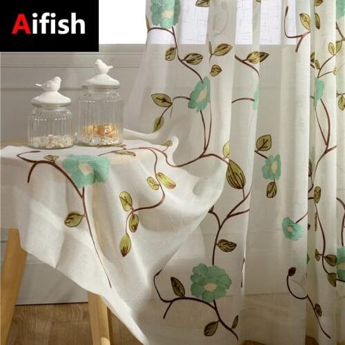 Window Tulle Curtains For Living Room Rustic Pink Embroidered Flower Voile Sheer Bedroom Decoration Fabric Customize Cortinas 4