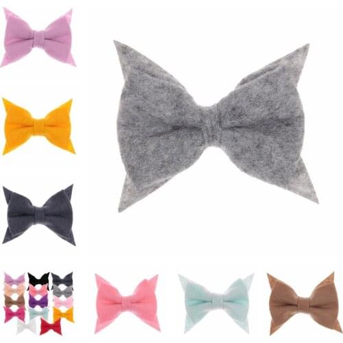 Nishine 3.2" 30pcs/lot Swallowtail Felt Bows for Baby Girls Headwear Soft Hair Bows for Hairpins Clips Diy Hair Accessories