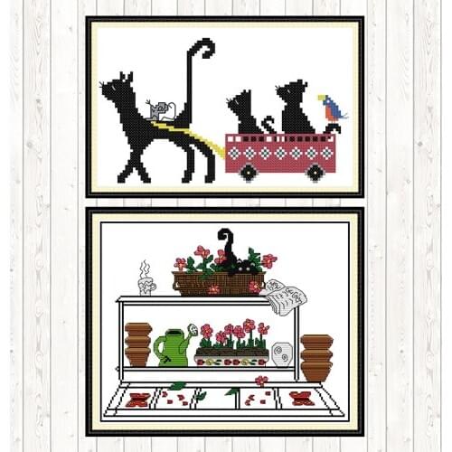 Free Ride Needlework Embroidery Cross Stitch Sets DIY Handmade DMC Cotton Thread Printed Canvas 14ct 11ct Count Print Canvas