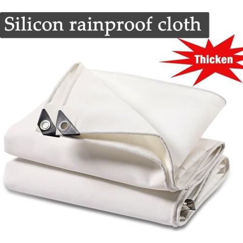 600GSM Heavy Duty White Tarpaulin Outdoor Waterproof Organic Silicon Coating Sails Anti-UV Boat Truck Awning Canvas Tent Tarp