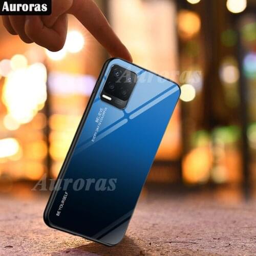 Auroras Case For Realme Narzo 30A Tempered Glass Macaron Solid Color Luxury Hard Back Cover For Realme Narzo 30 5G Case