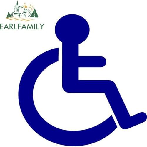 EARLFAMILY 13cm x 12.7cm for Disabled Sign Decal Air Conditioner Car Stickers Scratch-Proof Waterproof Motorcycle Decoration