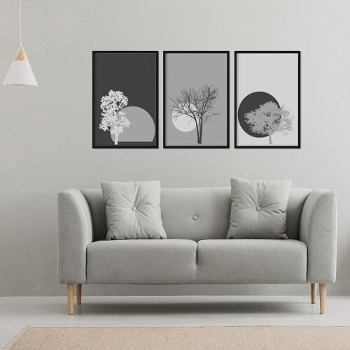 Tree Canvas Painting, Modern Minimalist Print, , Tree Wall Art Picture,Plant Poster,Black and White Home Decoration