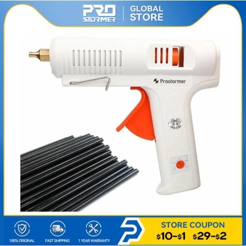 PROSTORMER 150W Hot Melt Glue Gun Industrial Mini Guns Thermo Electric Gluegun 140-220 Degrees Adjustable Temperature Glue Gun