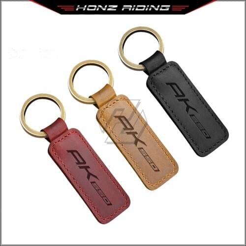 For KYMCO AK550 AK 550 Motorcycle Cowhide Keychain Key Ring