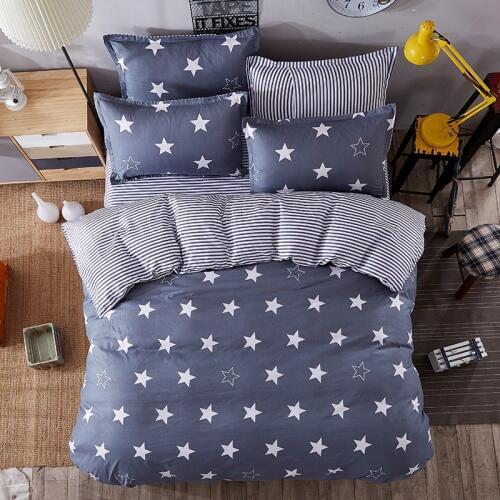 Bedding Sets White Star Clouds Plaid Twin/full/queen/kingsize Duvet Cover Sheet Pillowcase Bed Linen Bedclothe