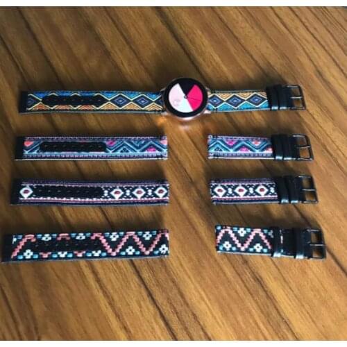 Celebrity style totem leather strap For Samsung Galaxy Watch3 Watchband For Samsung Galaxy Watch 3 41mm Bracelet Band