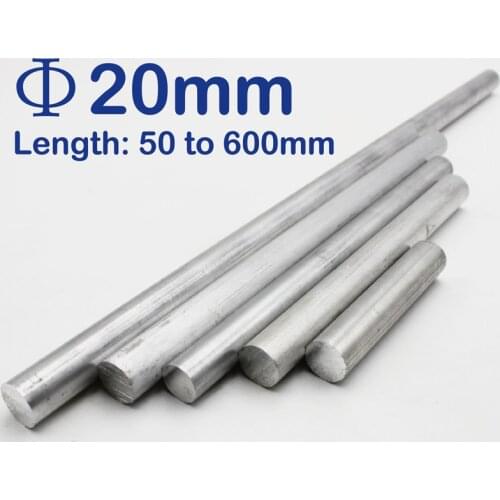 20mm Diameter Aluminum Round Bar/Rod Length 50mm to 600mm