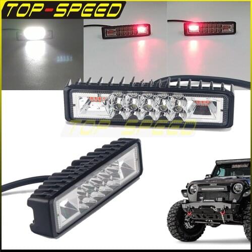 48W 3030 COB LED Flash Work Light Bar For All 12V/24V Automotive Vehicles Trucks Off Road 4x4 Cars Trucks Tractors Motorcycle