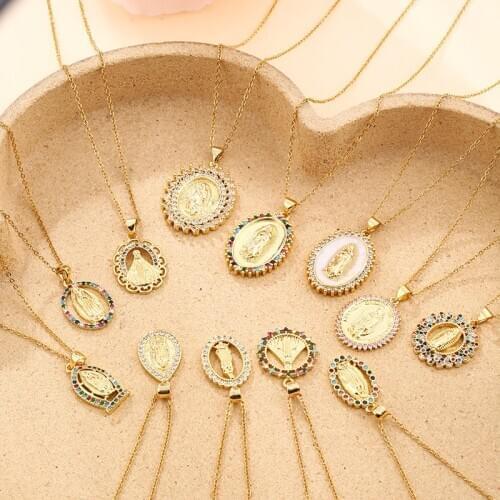 Fashion Stainless Steel Virgin Mary Pendant Necklace For Women Charm Female Religious Jewelry Gift 2021