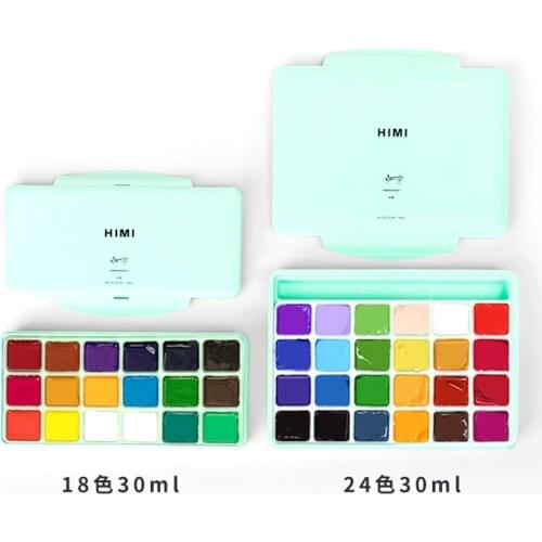 18/24 Color Professional Gouache Watercolor Paints Set 30ml Watercolor Drawing Tools Jelly Gouache Paint Art Supplies for Artist