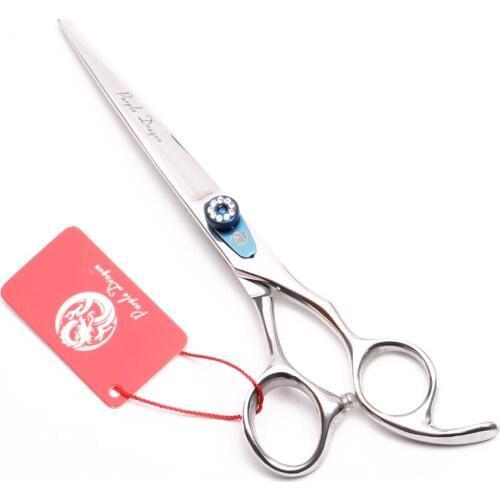 7.0" Purple Dragon 440C Dog Grooming Scissors Straight Shears Cutting Shears Professional Pet Scissors Animal Scissors Set Z9104