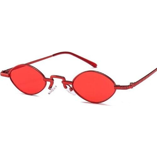 Cute Sexy Tiny Oval Sunglasses Women Famous Brand Small Gold Clear 2020 Vintage Retro Sun Glasses Female red frame glasses