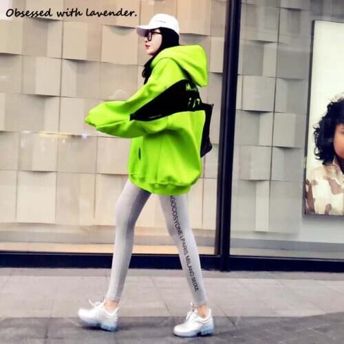 Obsessed with lavender. Spring new Wei Yi female spring thin Korean loose coat lazy wind Fluorescent green, loose top