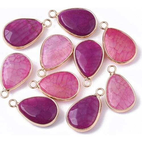 1pcs Natural Agate Dyed Pendants Faceted Teardrop Charms for Women Jewelry Making Necklace Earring Parts 23.5*14*6mm Hole 2mm