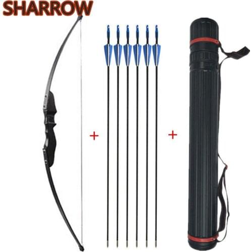 30/40lbs Archery Recurve Bow RH/LH Hunting Bow + 6pcs SP 900 Glassfiber Arrows + Arrow Quiver For Shooting Training Accessories