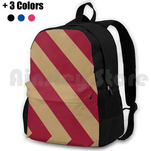 Boston Massachusetts Gold & Team Color Stripes Outdoor Hiking Backpack Waterproof Camping Travel School University Sports Team
