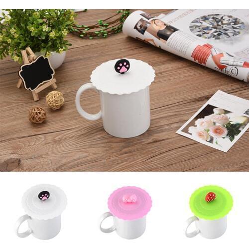Silicone 1PC Anti-dust Fruit Cat Paw Cup Cover Seal Silicone Cover Coffee Lid Suction Leakproof Home Personality Cup Cover