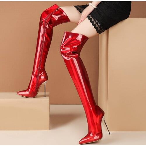 Womens Over The Knee Boots Thigh High Boots For Adult Slip-on Female Shiny Lovely Sexy Shoes Spring Autumn Summer Winter