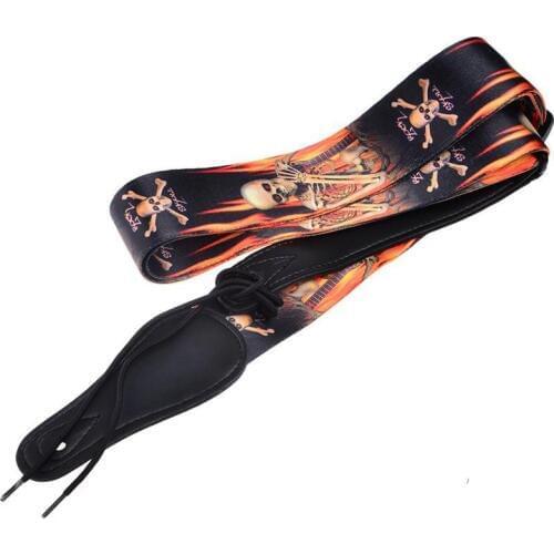 1pcs leather Skull guitar strap adjustable length strap for bass acoustic electric guitar accessories Parts