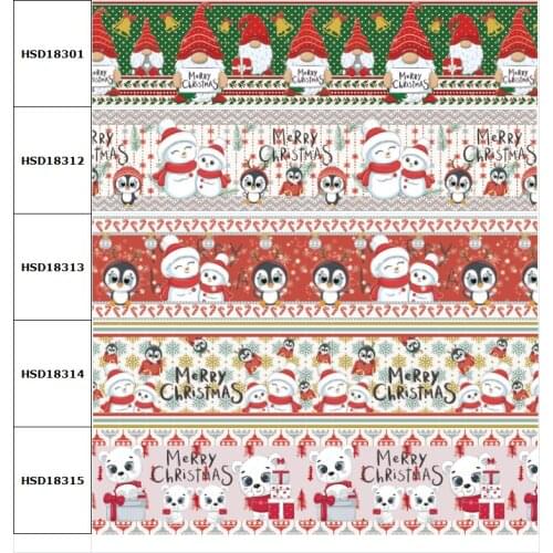 10yard New Arrival Christmas Festival Printed Grosgrain Ribbon Accessory Hairbow Headwear Decoration DIY Wholesale OEM 38MM 75MM