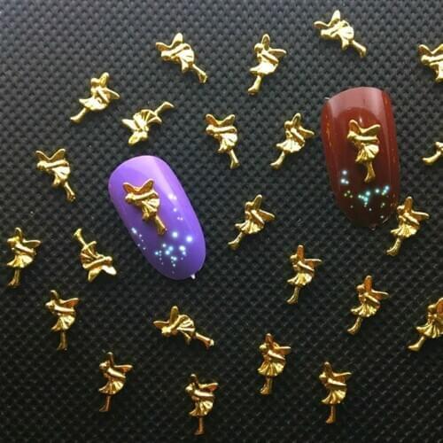 20Pcs Cartoon Fairy Metal Nail Charms Kawaii NailArt Supplies Bling Manicure Studs 3d Nail Art Decorations On The Nails Design