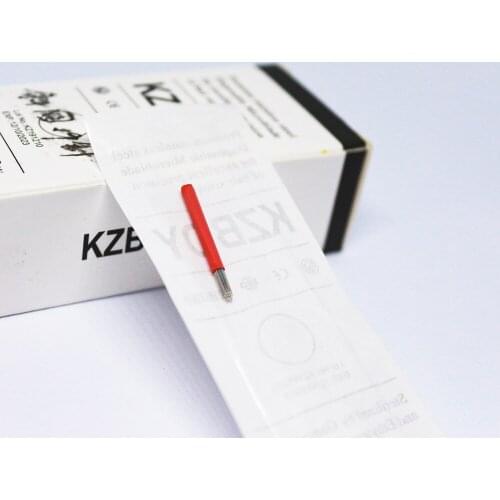 25PCS/Box 0.3mm Slant and Round Microblading Needles 19 Pins Stainless Steel Microblade for permanent Makeup Supplies