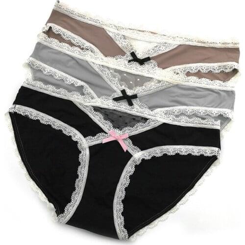 3Pcs/Lot Lace Womens Panties Sets Seamless Underwear Female Silk Briefs Underpants Lady Bragas Woman Sexy Lingerie