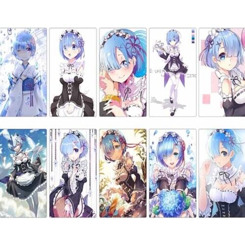 30PCS RE: ZERO - Starting Life in Another World Rem Game Cards Iron Box Character Table Playing Toys For Family Children Gift