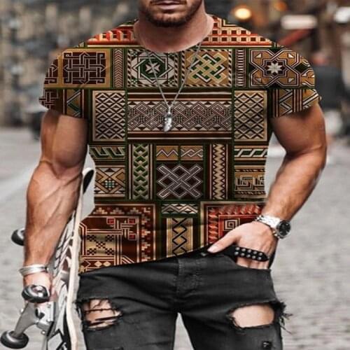 3D new summer fashion and comfortable mens European and American casual printing digital T-shirt street hipsters