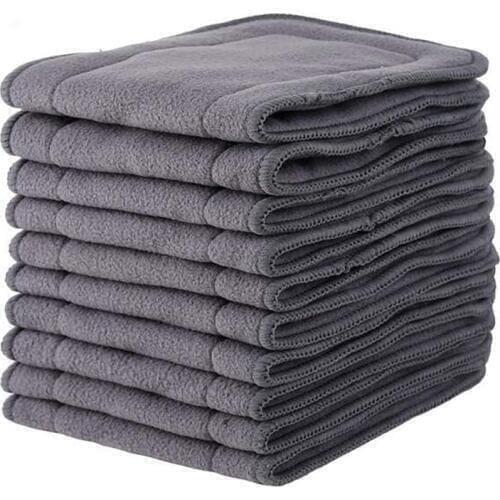 Onsale (50pcs A Lot Bamboo Charcoal Diaper Inserts) Reusable Nappy Inserts Bamboo Carbon 5-Layers Absorbents Liners BABY Diapers