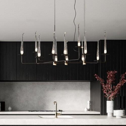 American luxury restaurant chandelier modern minimalist villa art light black atmosphere design lamps