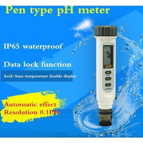 AZ8684 Digital Waterproof Pen type PH Tester Meter Temperature Meter Dual LCD Display