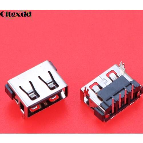 Cltgxdd 1PCS Type A Female USB 2.0 Short Body 4 Pin Flat 90 Insert direct Data Charge Plug Socket Jack Connector Wire Adapeter