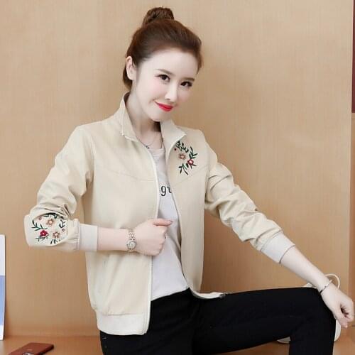 Embroidery Anorak Harajuku Spring Bomber Jacket Loose Splicing Coats Floral Chic Designs Anorak Women Oversize Basic Outwear