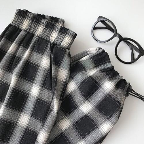 Cheap wholesale 2021 spring summer autumn new fashion casual Popular long women Pants woman female OL plaid pants Vy031