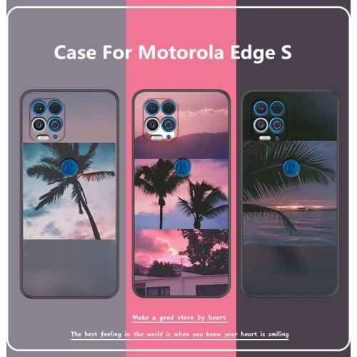 Cartoon Beautiful Scene Case For Motorola Edge S,TPU Painted Mobile Phone Shell Lovely Color Case.8 Colors